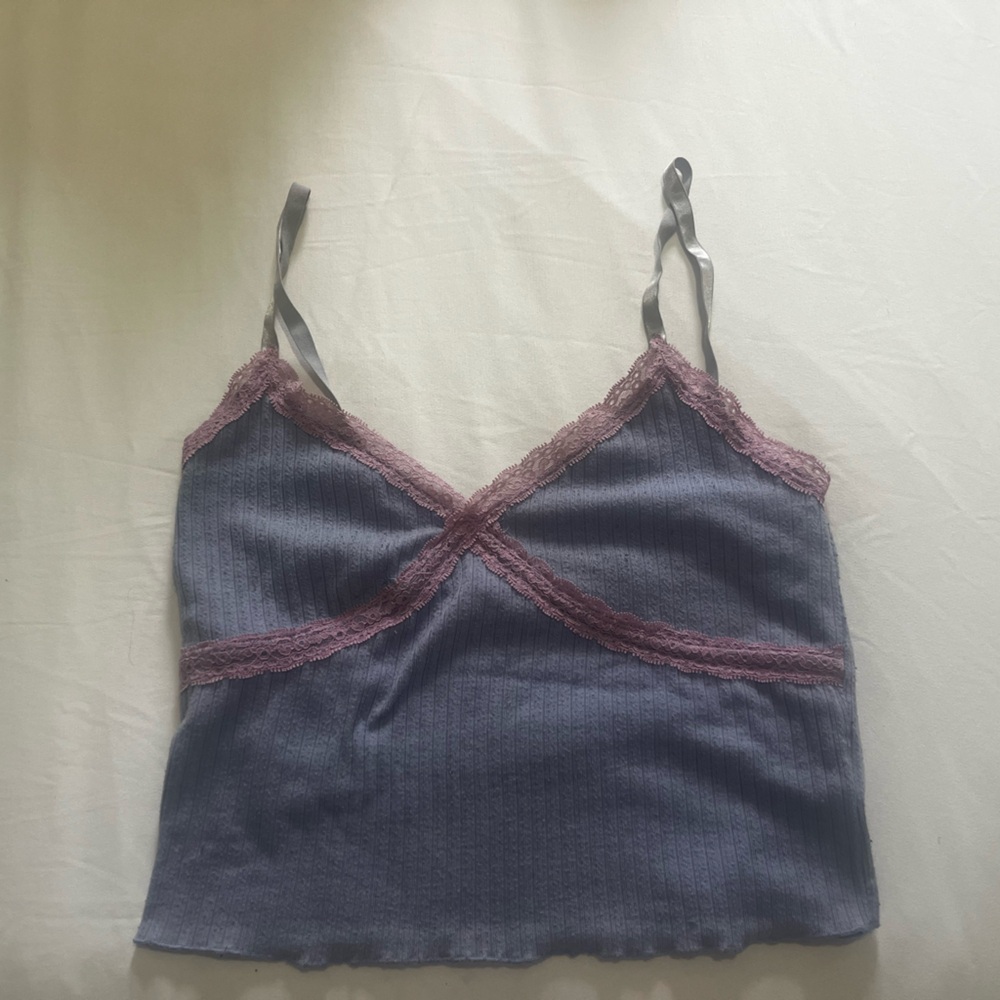 Elegant Lace Trimmed Camisole in Pink and Purple